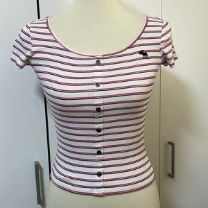 Abercrombie Kids * Size 9 / 10 *‎ White with red/blue stripes